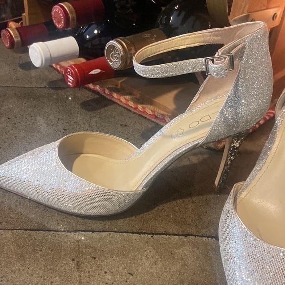 Aldo Silver Glitter Leather Stilettos Women’s size 10 - Picture 5 of 9
